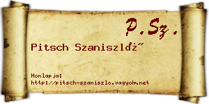 Pitsch Szaniszló névjegykártya